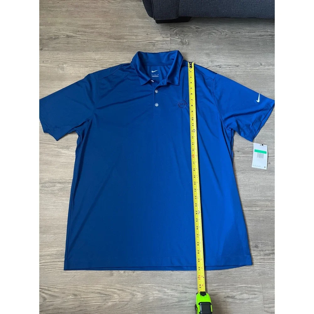 NWT Nike Men's Dri-Fit Short Sleeve Golf Polo Blue Irwin Tools Size XL